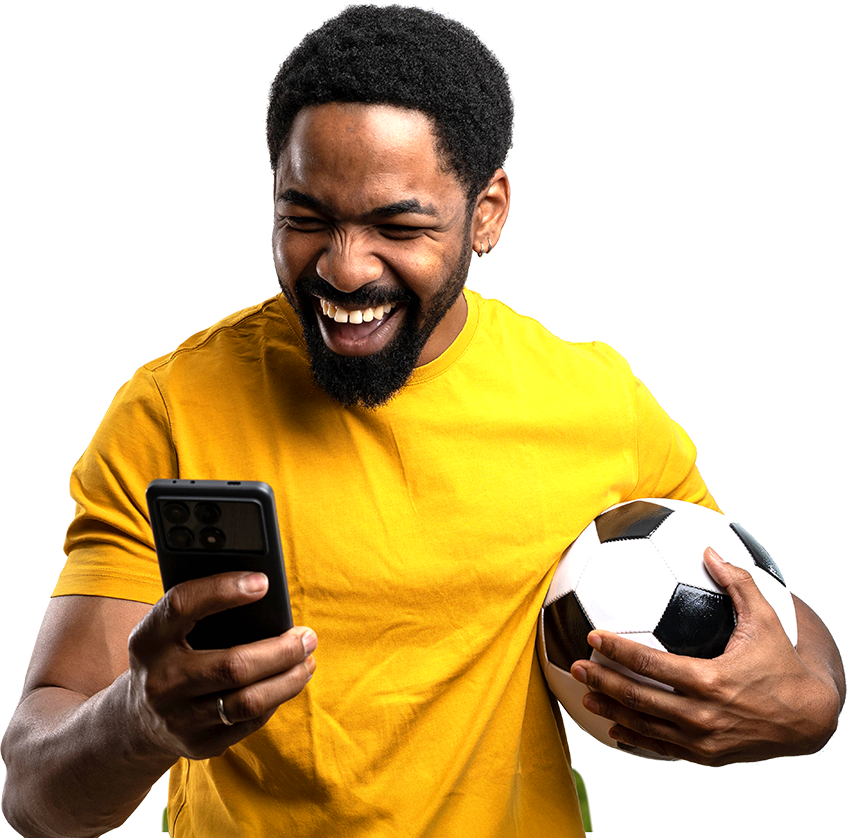 Excited JN Money customer celebrating